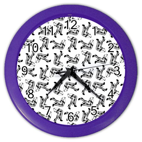 Erotic Pants Motif Black And White Graphic Pattern Black Backgrond Color Wall Clock from ArtsNow.com Front