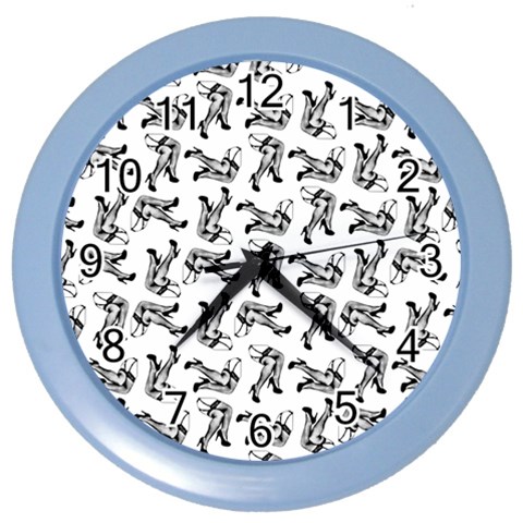 Erotic Pants Motif Black And White Graphic Pattern Black Backgrond Color Wall Clock from ArtsNow.com Front