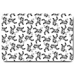 Erotic Pants Motif Black And White Graphic Pattern Black Backgrond Large Doormat