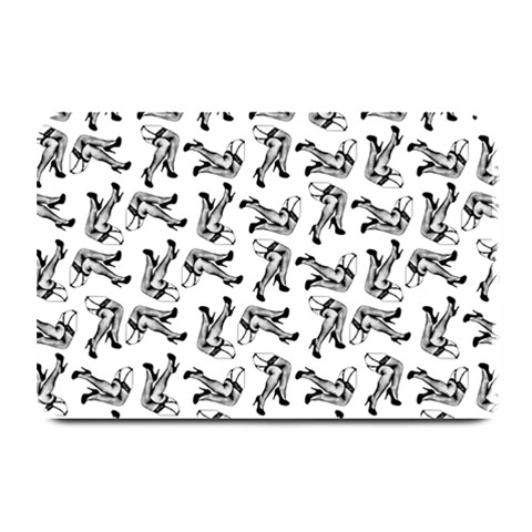 Erotic Pants Motif Black And White Graphic Pattern Black Backgrond Plate Mats from ArtsNow.com 18 x12  Plate Mat