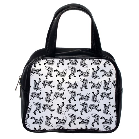 Erotic Pants Motif Black And White Graphic Pattern Black Backgrond Classic Handbag (One Side) from ArtsNow.com Front