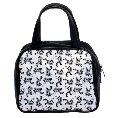 Erotic Pants Motif Black And White Graphic Pattern Black Backgrond Classic Handbag (Two Sides) from ArtsNow.com Front