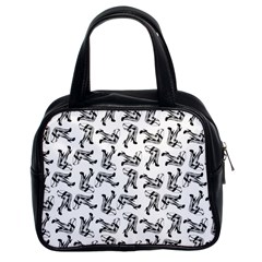 Erotic Pants Motif Black And White Graphic Pattern Black Backgrond Classic Handbag (Two Sides) from ArtsNow.com Front