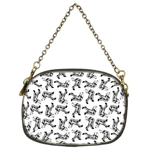 Erotic Pants Motif Black And White Graphic Pattern Black Backgrond Chain Purse (One Side) from ArtsNow.com Front