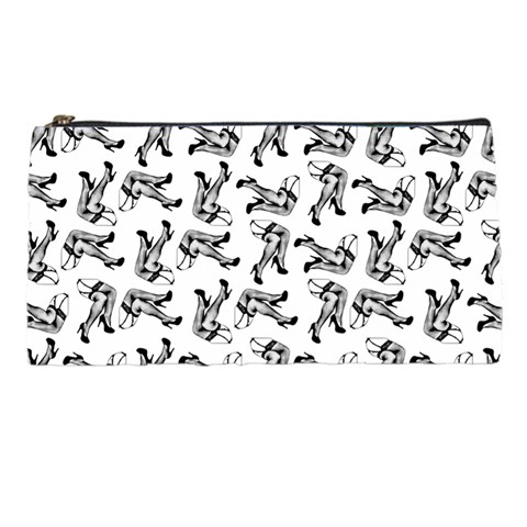 Erotic Pants Motif Black And White Graphic Pattern Black Backgrond Pencil Case from ArtsNow.com Front