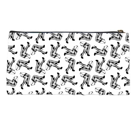 Erotic Pants Motif Black And White Graphic Pattern Black Backgrond Pencil Case from ArtsNow.com Back