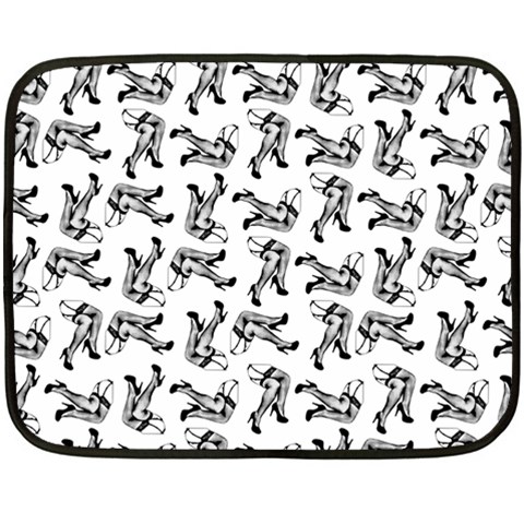 Erotic Pants Motif Black And White Graphic Pattern Black Backgrond Two Sides Fleece Blanket (Mini) from ArtsNow.com 35 x27  Blanket Front