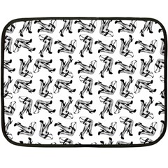 Erotic Pants Motif Black And White Graphic Pattern Black Backgrond Two Sides Fleece Blanket (Mini) from ArtsNow.com 35 x27  Blanket Back