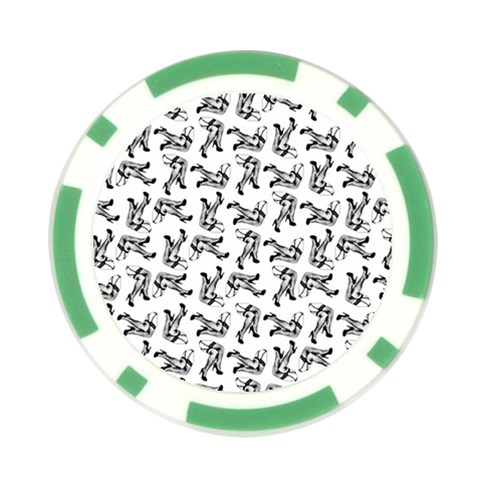 Erotic Pants Motif Black And White Graphic Pattern Black Backgrond Poker Chip Card Guard (10 pack) from ArtsNow.com Front