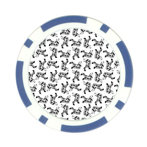 Erotic Pants Motif Black And White Graphic Pattern Black Backgrond Poker Chip Card Guard (10 pack) from ArtsNow.com Front