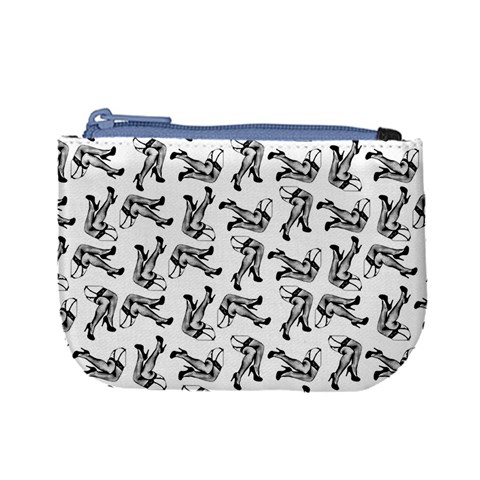 Erotic Pants Motif Black And White Graphic Pattern Black Backgrond Mini Coin Purse from ArtsNow.com Front