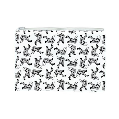 Erotic Pants Motif Black And White Graphic Pattern Black Backgrond Cosmetic Bag (Large) from ArtsNow.com Front