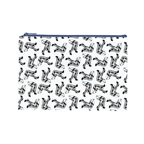 Erotic Pants Motif Black And White Graphic Pattern Black Backgrond Cosmetic Bag (Large) from ArtsNow.com Front