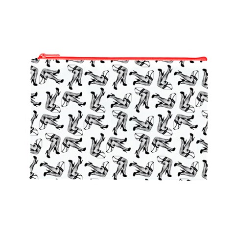 Erotic Pants Motif Black And White Graphic Pattern Black Backgrond Cosmetic Bag (Large) from ArtsNow.com Front