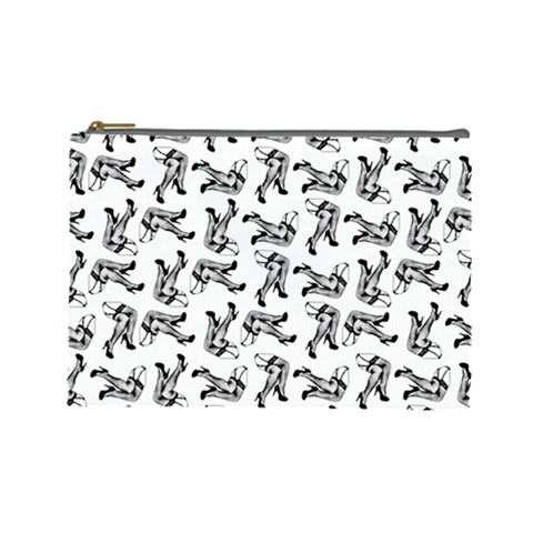 Erotic Pants Motif Black And White Graphic Pattern Black Backgrond Cosmetic Bag (Large) from ArtsNow.com Front