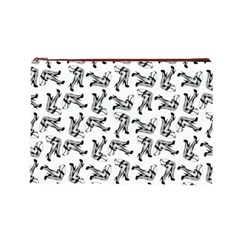 Erotic Pants Motif Black And White Graphic Pattern Black Backgrond Cosmetic Bag (Large) from ArtsNow.com Front