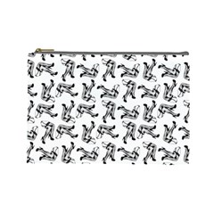 Erotic Pants Motif Black And White Graphic Pattern Black Backgrond Cosmetic Bag (Large) from ArtsNow.com Front