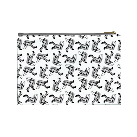 Erotic Pants Motif Black And White Graphic Pattern Black Backgrond Cosmetic Bag (Large) from ArtsNow.com Back