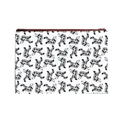 Erotic Pants Motif Black And White Graphic Pattern Black Backgrond Cosmetic Bag (Large) from ArtsNow.com Back