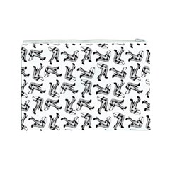 Erotic Pants Motif Black And White Graphic Pattern Black Backgrond Cosmetic Bag (Large) from ArtsNow.com Back