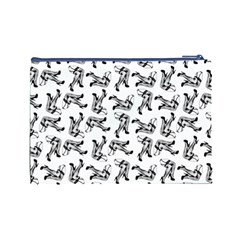 Erotic Pants Motif Black And White Graphic Pattern Black Backgrond Cosmetic Bag (Large) from ArtsNow.com Back