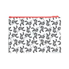 Erotic Pants Motif Black And White Graphic Pattern Black Backgrond Cosmetic Bag (Large) from ArtsNow.com Back