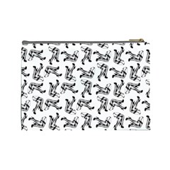 Erotic Pants Motif Black And White Graphic Pattern Black Backgrond Cosmetic Bag (Large) from ArtsNow.com Back