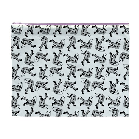 Erotic Pants Motif Black And White Graphic Pattern Black Backgrond Cosmetic Bag (XL) from ArtsNow.com Front