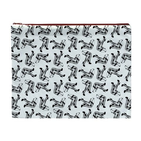 Erotic Pants Motif Black And White Graphic Pattern Black Backgrond Cosmetic Bag (XL) from ArtsNow.com Front