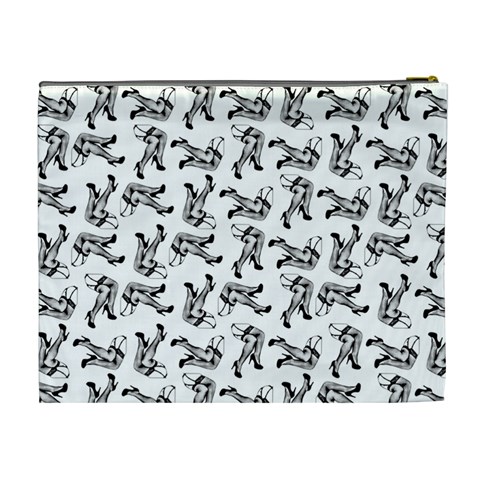 Erotic Pants Motif Black And White Graphic Pattern Black Backgrond Cosmetic Bag (XL) from ArtsNow.com Back