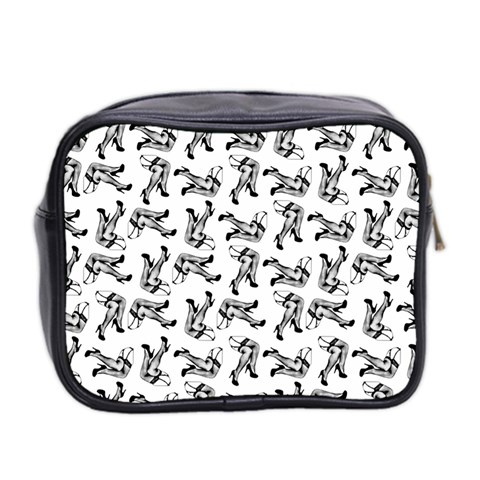 Erotic Pants Motif Black And White Graphic Pattern Black Backgrond Mini Toiletries Bag (Two Sides) from ArtsNow.com Back