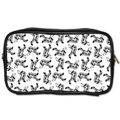 Erotic Pants Motif Black And White Graphic Pattern Black Backgrond Toiletries Bag (Two Sides) from ArtsNow.com Front