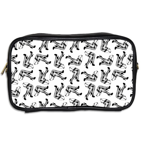 Erotic Pants Motif Black And White Graphic Pattern Black Backgrond Toiletries Bag (Two Sides) from ArtsNow.com Back