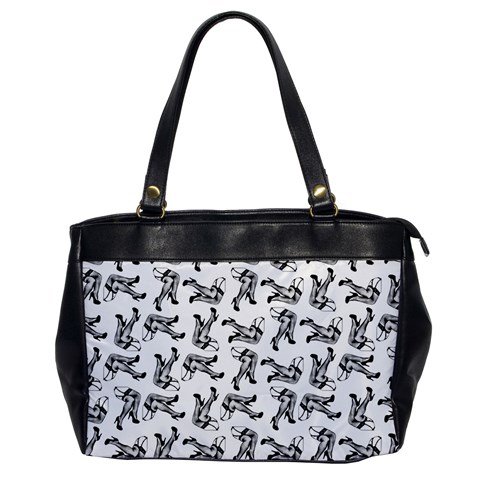 Erotic Pants Motif Black And White Graphic Pattern Black Backgrond Oversize Office Handbag from ArtsNow.com Front