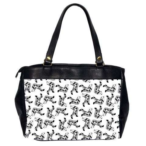 Erotic Pants Motif Black And White Graphic Pattern Black Backgrond Oversize Office Handbag (2 Sides) from ArtsNow.com Back