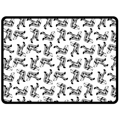 Erotic Pants Motif Black And White Graphic Pattern Black Backgrond Fleece Blanket (Large) from ArtsNow.com 80 x60  Blanket Front