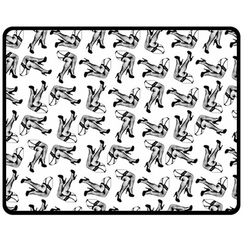 Erotic Pants Motif Black And White Graphic Pattern Black Backgrond Fleece Blanket (Medium) from ArtsNow.com 60 x50  Blanket Front