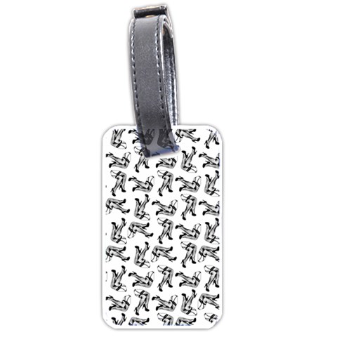 Erotic Pants Motif Black And White Graphic Pattern Black Backgrond Luggage Tag (one side) from ArtsNow.com Front