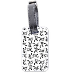 Erotic Pants Motif Black And White Graphic Pattern Black Backgrond Luggage Tag (two sides) from ArtsNow.com Back