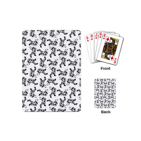 Erotic Pants Motif Black And White Graphic Pattern Black Backgrond Playing Cards Single Design (Mini) from ArtsNow.com Back