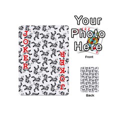 Erotic Pants Motif Black And White Graphic Pattern Black Backgrond Playing Cards 54 Designs (Mini) from ArtsNow.com Front - Joker2