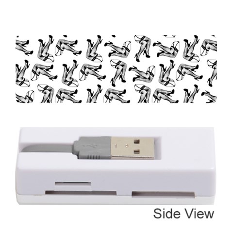 Erotic Pants Motif Black And White Graphic Pattern Black Backgrond Memory Card Reader (Stick) from ArtsNow.com Front