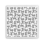 Erotic Pants Motif Black And White Graphic Pattern Black Backgrond Memory Card Reader (Square)