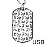 Erotic Pants Motif Black And White Graphic Pattern Black Backgrond Dog Tag USB Flash (One Side)