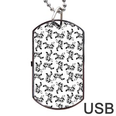 Erotic Pants Motif Black And White Graphic Pattern Black Backgrond Dog Tag USB Flash (Two Sides) from ArtsNow.com Back