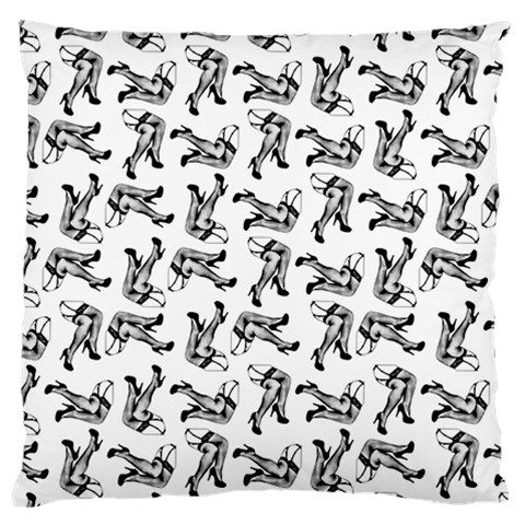 Erotic Pants Motif Black And White Graphic Pattern Black Backgrond Large Cushion Case (One Side) from ArtsNow.com Front