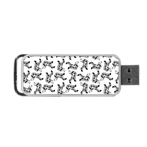 Erotic Pants Motif Black And White Graphic Pattern Black Backgrond Portable USB Flash (One Side) from ArtsNow.com Front