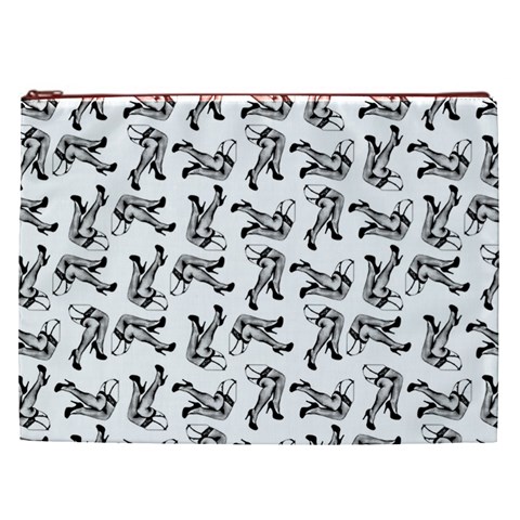 Erotic Pants Motif Black And White Graphic Pattern Black Backgrond Cosmetic Bag (XXL) from ArtsNow.com Front