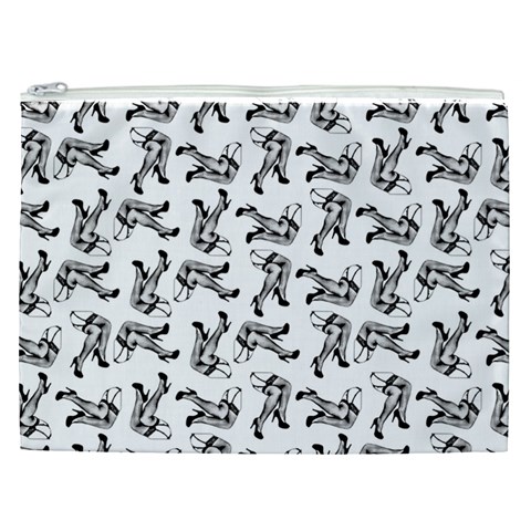 Erotic Pants Motif Black And White Graphic Pattern Black Backgrond Cosmetic Bag (XXL) from ArtsNow.com Front