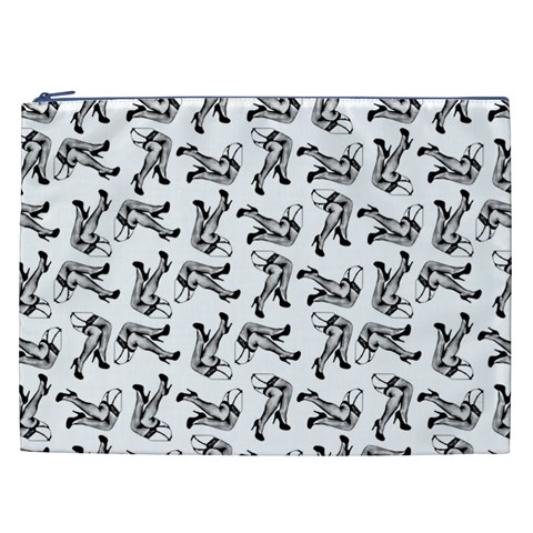 Erotic Pants Motif Black And White Graphic Pattern Black Backgrond Cosmetic Bag (XXL) from ArtsNow.com Front